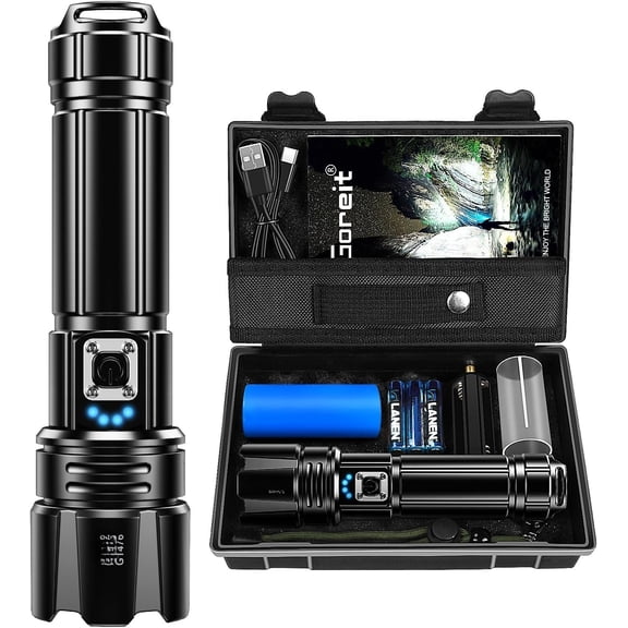 Flashlight High Lumens , 20000 Lumen Flashlights XHP70.2 Bright Flash Light , Handheld Flashlights for Camping, IP67