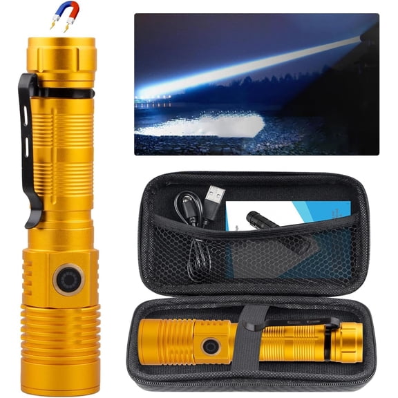 Flashlight High Lumens, High Lumens  Bright  Flash Light, 1500 Meter Long-Range Zoomable  Flashlights for ,  Flashlight Dimmable, ,1PC