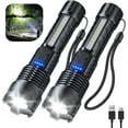 thumbnail image 1 of Flashlight High Lumens Rechargeable 2 Pack, 980000 Lumen Super Bright Led Flashlights with 7 Light Modes, IPX6 Waterproof, Powerful Handheld Flash Light for Camping Home Emergencies, 1 of 8