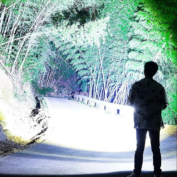 Flashlight LED Charging with White Laser Long Battery Life Multi Functional Mini Strong Light for Outdoor Emergency