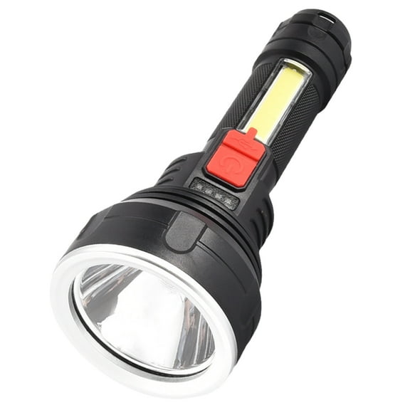 Flashlight LED Flashlight ABS Black 16.5x6.5cm 101g 800mAh USB Rechargeable 4 Modes Strong Light Side Light Strobe
