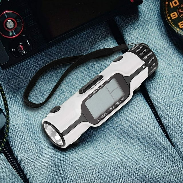 Flashlight Led Digital World Time Travel Alarm Clock, Multi Time Zone