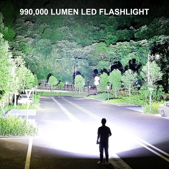 Flashlight, Lumens Super Bright LED Flashlights, 990000 Lumens Handheld Powerful Flashlight with USB Cable 5 Modes and Waterproof for Home Camping Hiking Outdoor