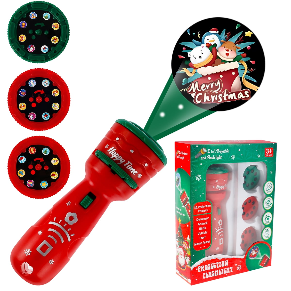 Flashlight Projector for Kids Christmas Torch Projector Realistic 24