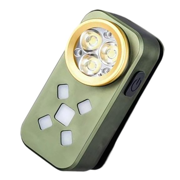 Flashlight Rechargeable Clip-On Light, Mini Pocket Flashlight, Magnetic Small Flat Flashlight for Camping, Repairing, Signaling