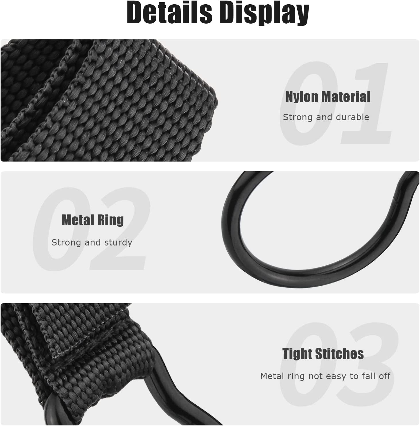 Flashlight Ring For Duty Belt, Nylon Dual Snap Clip Flashlight Ring