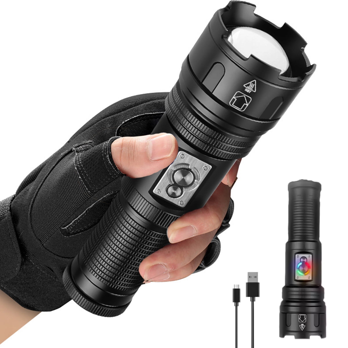 Flashlight TYPEC Rechargeable,Kepeak LED Flashlight, Super Bright Cob
