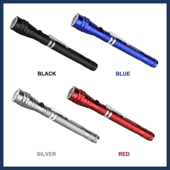 Flashlight Telescopic Magnetic with Flexible Gooseneck 360 Rotation Super Bright LED for Automotive Repair DIY Tools Red