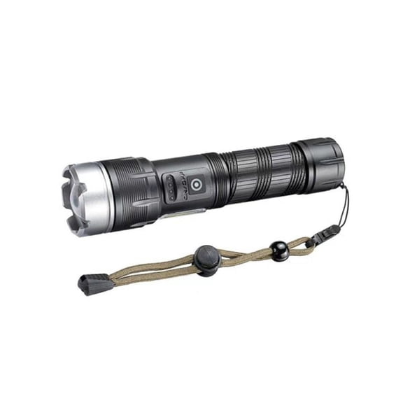 Flashlight Telescopic Strong Light XHP70 LED with Side COB Light Rechargeable Long Range Searchlight for Outdoor Use