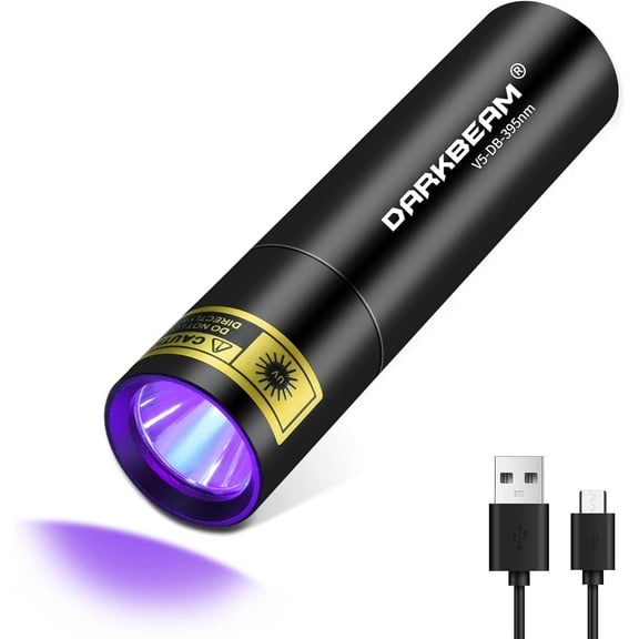 Flashlight UV Light 395 NM, Mini but Powerful USB- C LED Recharable Woods Lamp, Ultraviolet Flashlights for Pet Dog Urine, Stains Detection/Resin Curing/Fluorescent Ant