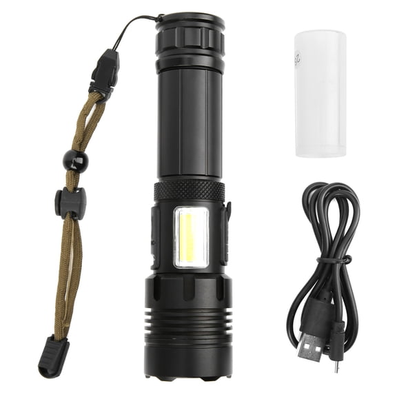 Flashlight, Zoom Flashlight, XHP70+COB Red And White Light 1500LM For Camping Mountain Climbing Working