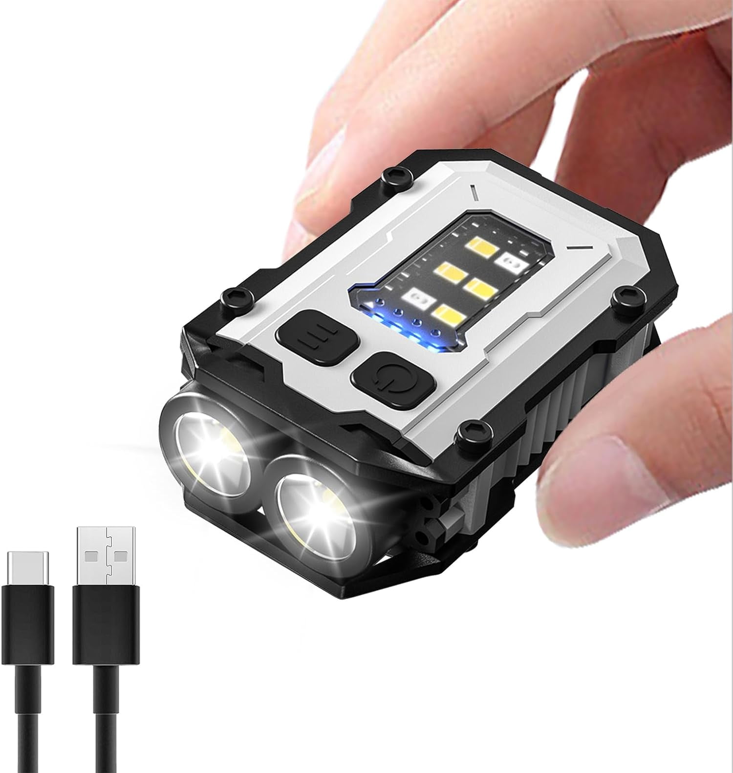 Flashlight with Clip, EDC Key Chain Light for Mechanics with COB ...