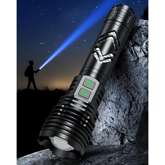 Flashlights 2000 High Lumens - Bright Flashlight - Handheld Flashlights - Zoomable 6 Modes for Camping, Hiking, Outdoor Adventures - EDC Flashlight