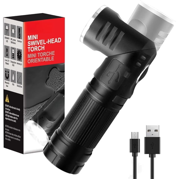 Flashlights 500 High Lumens Bright Flashlight Mini Flashlight 3 Modes Handheld Small Swivel Flashlights for Camping, Outdoor, Hiking