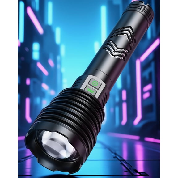 Flashlights 600000 High Lumens, | 6 Modes with Charge, Bright Flashlight IP67 & Resistant for Outdoor Activities