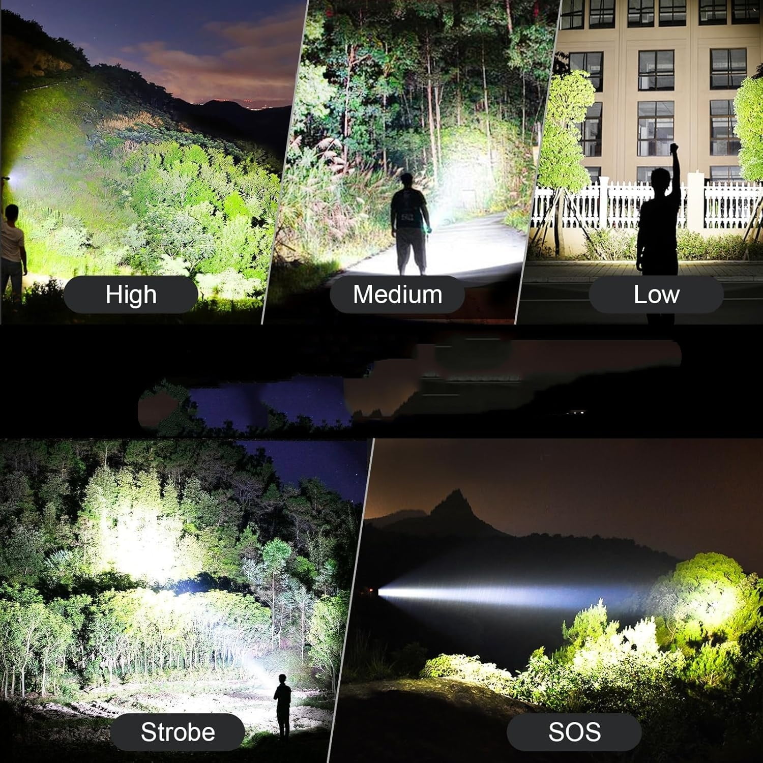 Flashlights 90,000 Lumen High Lumens Rechargeable 2 Pack, Brightest Flash Light with 5 Modes & 18H Runtime, IPX7 Waterproof, Powerful Handheld Flashlights for Home Camping Hiking