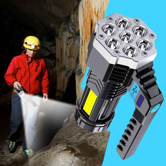 Flashlights For Emergencies, Emergency Flashlight, Bright Flashlights High Lumens, Outdoor USB Flashlight 7LED High-power High Patrol Strong Outdoor Camping