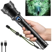 Flashlights High Lumen Rechargeable, Heavy Duty 990000 Lumens Rechargeable Flashlights, Adjustable Focus Tactical Flashlight with 5 Modes, Super Bright Flashlight for Home Camping