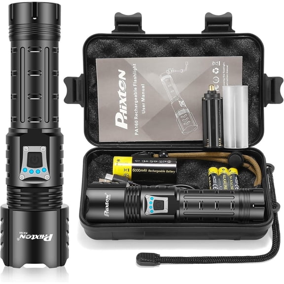 Flashlights High Lumens 10000  Bright Long Range 3280FT, Long Lasting 15H   C   Flash Light High , , Zoomable, for  Camping