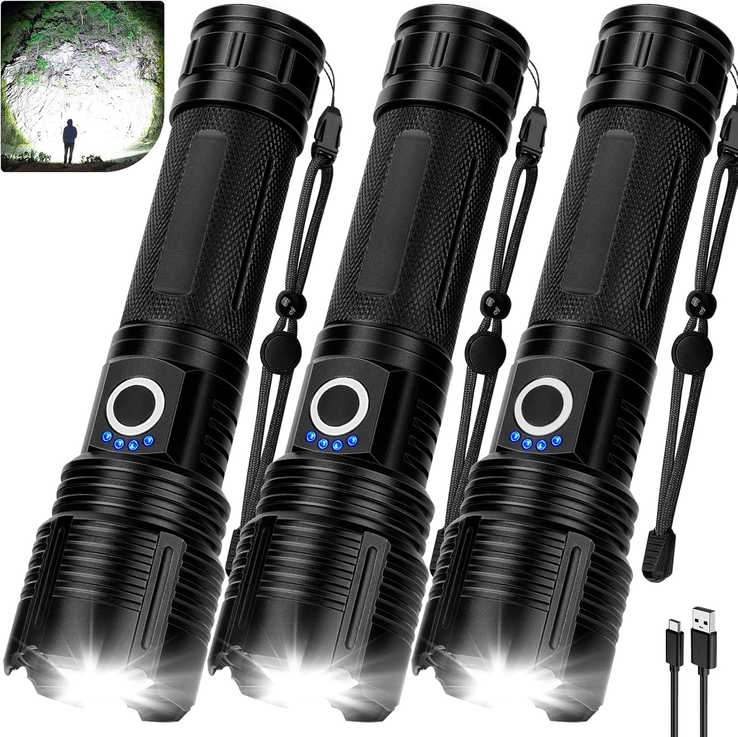 Flashlights High Lumens, 99,000 Lumens Bright Flashlight , Flash Light ...