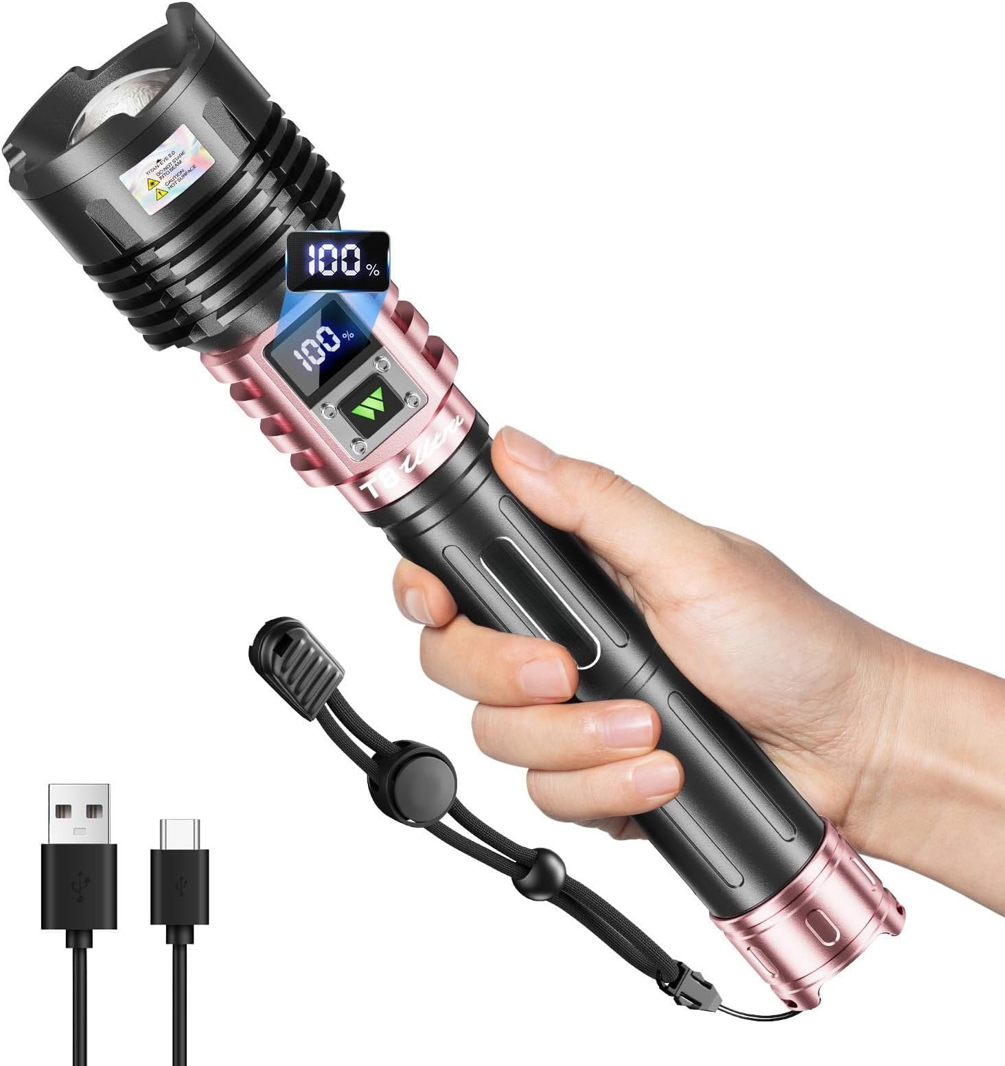 Flashlights High Lumens, Bright 90000LM Flashlight with LCD Display, 5 ...