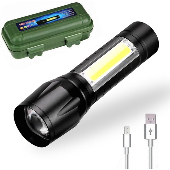 Flashlights High Lumens, Portable Waterproof Tactical LED Flashlight Mini LED USB Rechargeable High Llumens for Indoor Outdoor Camping Adjustable Light and Focus