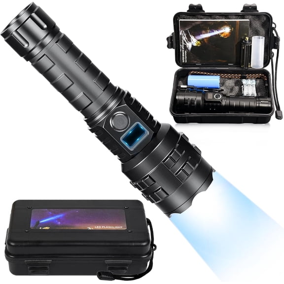 Flashlights High Lumens Rechargeable, 1000000 High Lumens Super Bright Handheld LED Flash Light, Powerful Emergency Linternas, Waterproof, Long Lasting, for Hiking Camping Gift