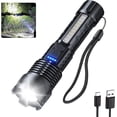 thumbnail image 1 of Flashlights High Lumens Rechargeable, 900000 Lumen Super Bright Led Tactical Flashlight Battery Powered with 7 Light Modes, USB C, Waterproof, Zoomable, Powerful Handheld Small Flash Light, 1 of 7