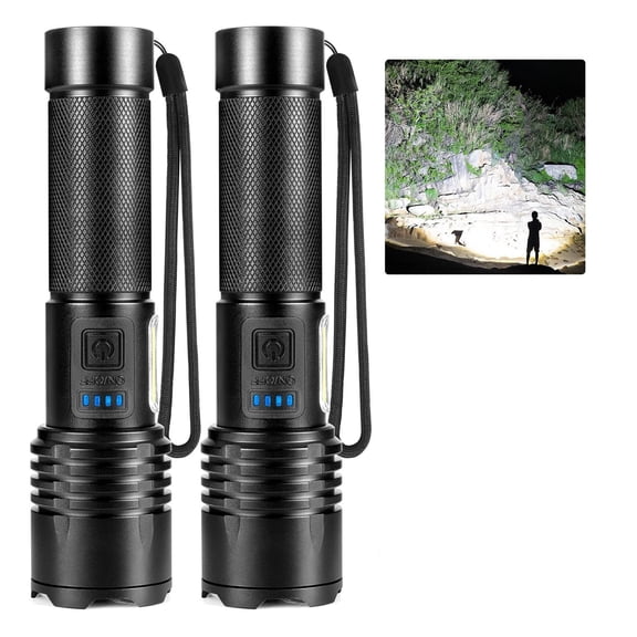 Flashlights High Lumens Rechargeable, 990,000 Lumens Super Bright Led Flashlight, 7 Modes Brightest Powerful Flash Light With COB Light, IPX6 Waterproof Handheld Flashlights for Camping Home