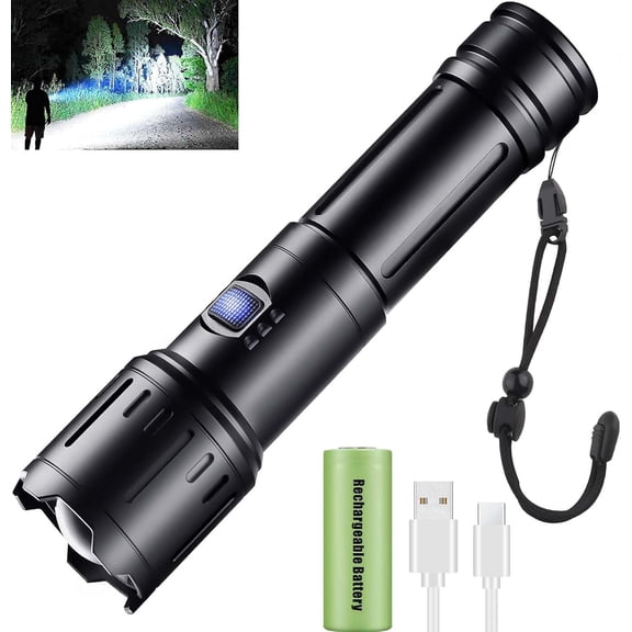 Flashlights High Lumens Rechargeable, 990000 Lumen LED Flashlight Super Bright, Powerful Handheld Flashlight with Zoomable, High Power Long Range Tactical Flash light