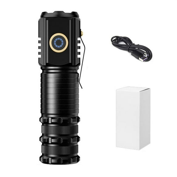 Hiroekza Flashlights For Home Led Home Portable Small Mini Three-eye Lamp Outdoor Strong Light Flashlight Rechargeable Super Bright Long-range Camping Essentials