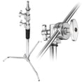 thumbnail image 1 of Flashpoint 10' C (Century) Light Stand on Turtle Base Kit w/40" Grip Arm & 2 Gobo Heads and Baby Pin - Chrome (Kit Of 3), 1 of 9