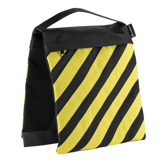 Flashpoint Empty Saddle Sandbag, Water-Resistant Cordura Nylon - (27 lb Capacity, Yellow & Black Stripes)