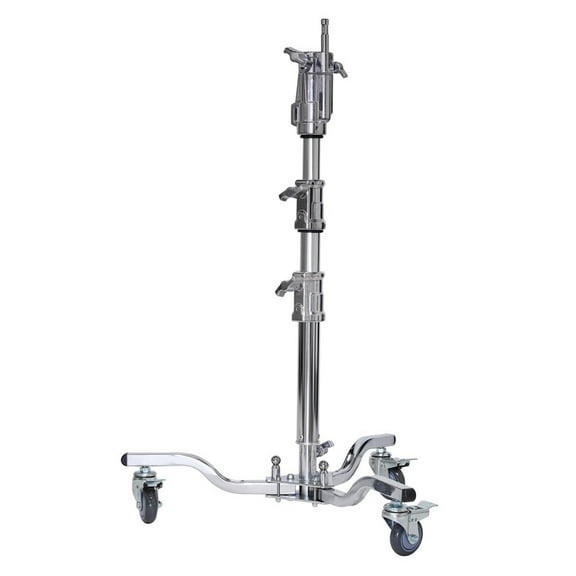 Flashpoint Heavy Duty 3.8ft Lowboy Steel Stand with Rolling Base and Combo Head, Max Load 44lb