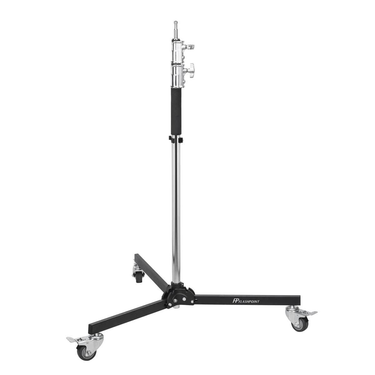Flashpoint Folding Wheeled Base Stand (Black/Chrome-plated, 9 ...