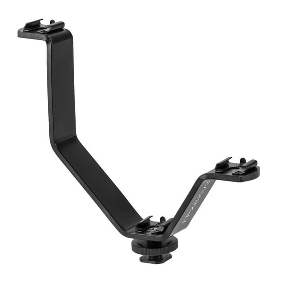 Flashpoint Triple Shoe Mount V-Bracket For DSLR Camera Video Lights, Monitors or Microphones