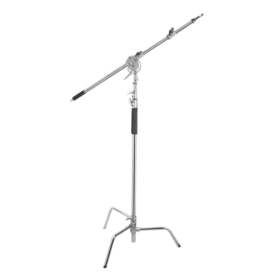 Flashpoint Turtle Base C-Stand and Cross Arm Boom Kit (Chrome, 10.5')