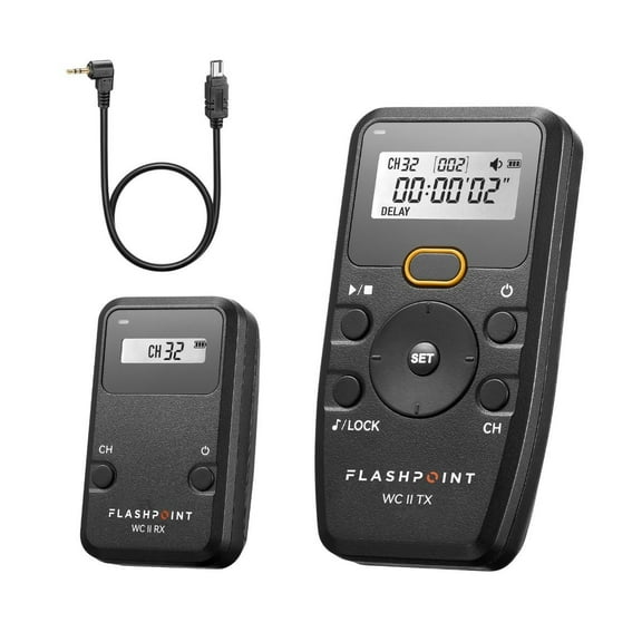 Flashpoint Wave Commander II Wireless Remote Shutter Release Kit for Nikon Cameras with DC-2, Godox TR-N3