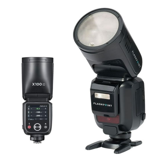 Flashpoint X100 TTL R2 On Camera Li-ion Round Head Flash for Canon, Godox V100 C