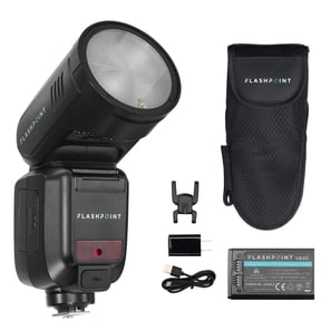 Flashpoint X100 TTL R2 On Camera Li-on Round Head Flash For Nikon, Godox V100 N (No Sub Flash)