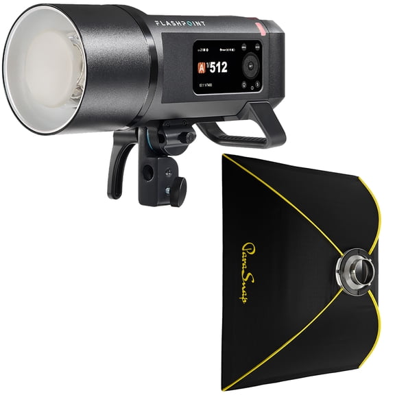 Flashpoint XPLOR 600 PRO II TTL R2 600Ws All-in-One Outdoor Flash, with ParaSnap 30x40" Rectangle Softbox