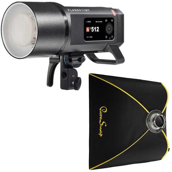 Flashpoint XPLOR 600 PRO II TTL R2 600Ws All-in-One Outdoor Flash, with ParaSnap 32x32" Square Softbox
