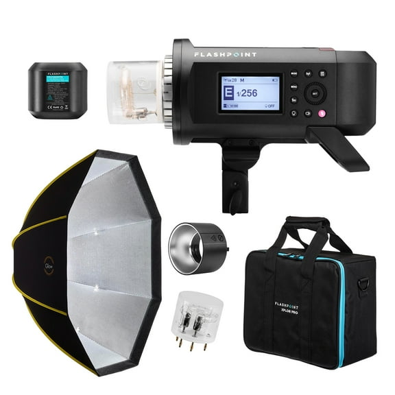 Flashpoint XPLOR 600PRO TTL R2 Monolight Kit With Glow ParaSnap 36" Softbox