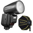 thumbnail image 1 of Flashpoint Zoom Li-on X PRO R2 TTL On-Camera Round Flash Speedlight For Olympus/Panasonic (Godox V1 Pro) with Glow PS-B20K ParaSnap Octagonal Softbox (20"), 1 of 8