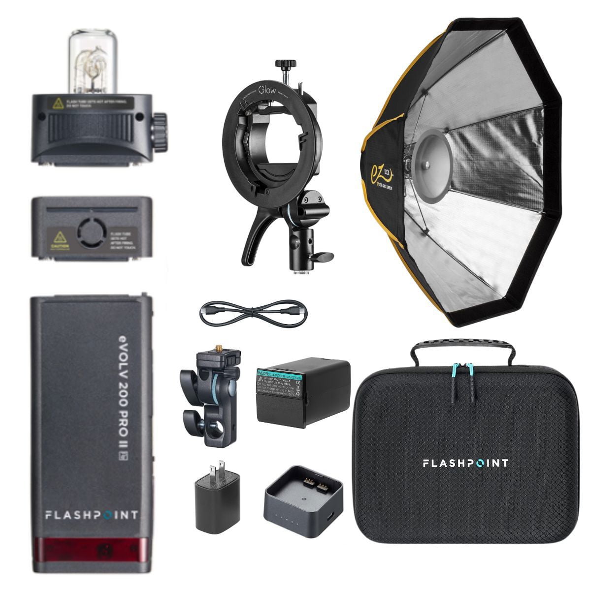 Flashpoint eVOLV 200 Pro II TTL Pocket Flash Kit With Glow EZ Lock