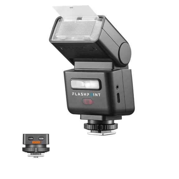 Flashpoint iT32 Compact R2 TTL Mini Camera Flash with Detachable Magnetic X5-S Interchangeable H ot Shoe Module and Wireless Trigger (Sony)