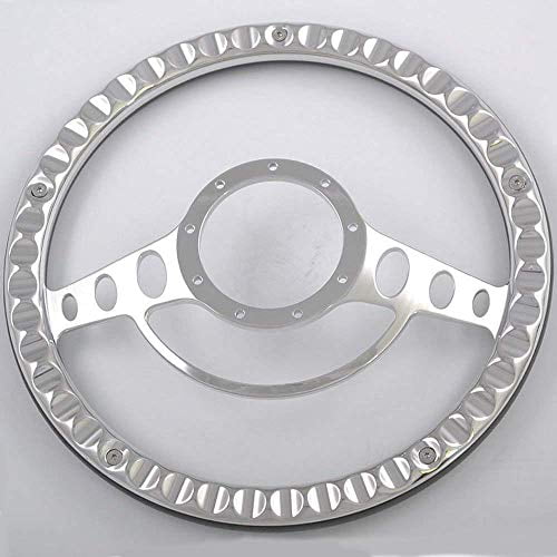 14" Billet Aluminum Steering Wheel Kit - 9-Hole Design With Horn Button & Adapter (Tan)