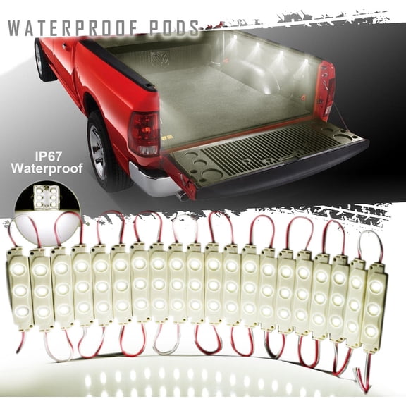 Flashtech 3 LED Waterproof Pods Warm White Exterior Decorative Lights Fits Boat, Automotive, Under-Body, Grill, Engine Bay