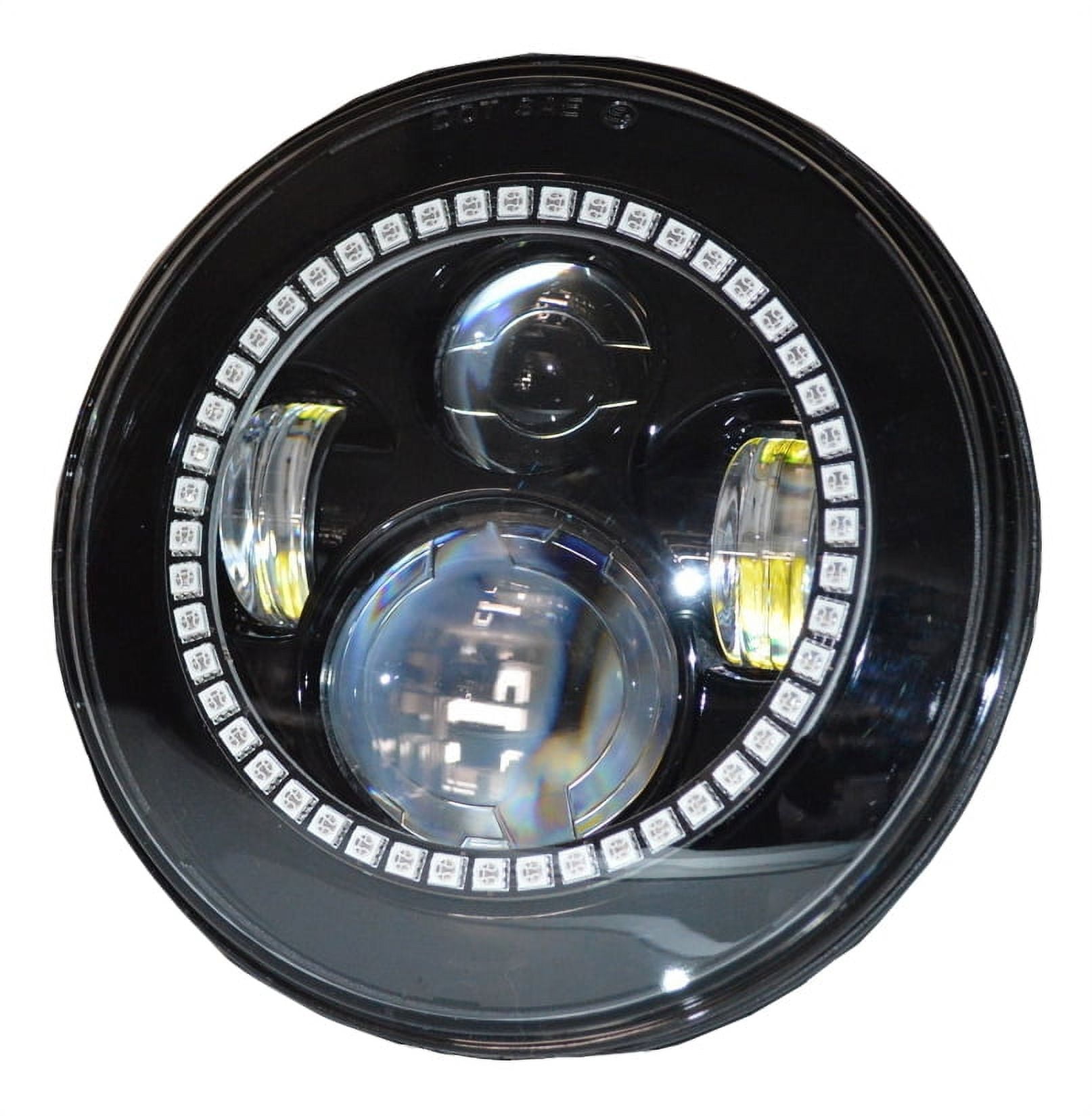 Flashtech 7 Inch Round LED Projector Headlight Assembly with RGB Color