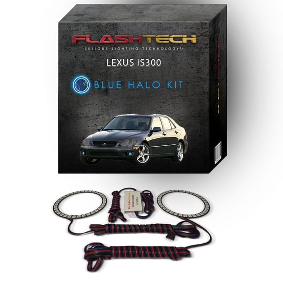 Flashtech Blue Angel Eye LED Fog Light Halo Ring kit for 2001-2005 Lexus is300 Fog Lights